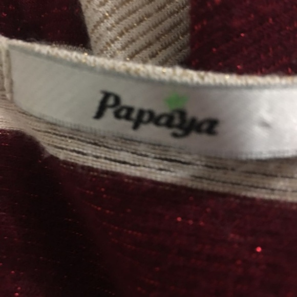 3/ $15 Shimmery Red White Stripe Razor Back Tank - Picture 7 of 8